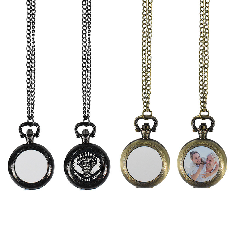 Vintage Fashion Jewelry - Maßgefertigte Vintage Metall-Taschenuhr Anhänger-Halskette Klassische Uhren-Halskette