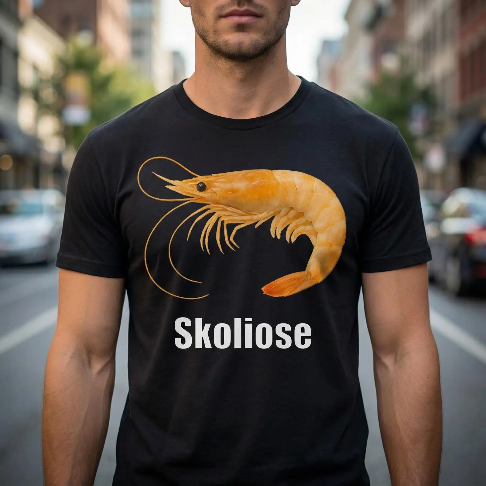 Vintage Fashion Gen Z - Shrimp Scoliosis T-Shirt, dunkler Humor, Gen