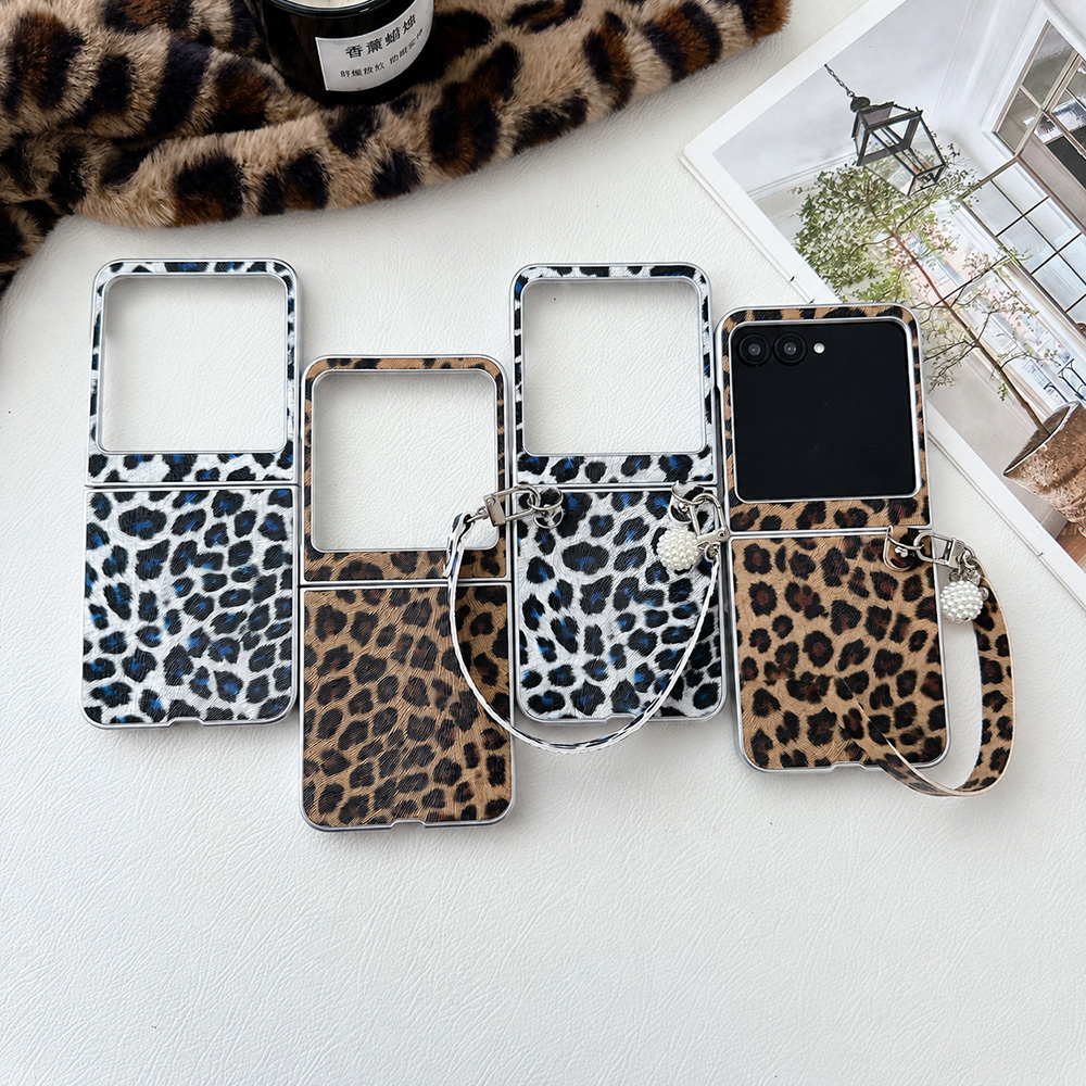 Vintage Fashion Dresses - Leopardenmuster Klappbare Handyhülle für Motorola Razr
