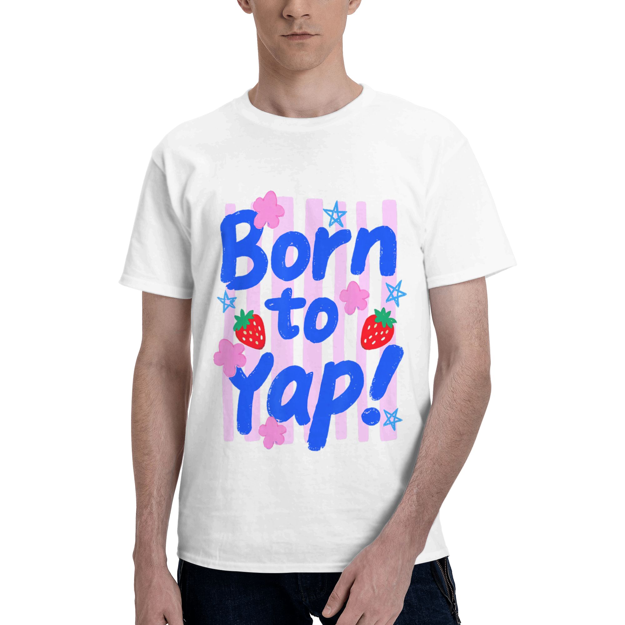 Vintage Fashion Gen Z - Preppy Born to Yap Stripes Funny