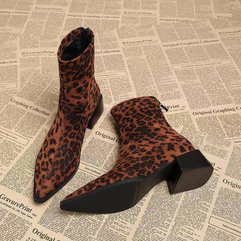 Vintage Fashion Dresses - Neue Damen-Stiefeletten mit niedrigem Absatz, moderne