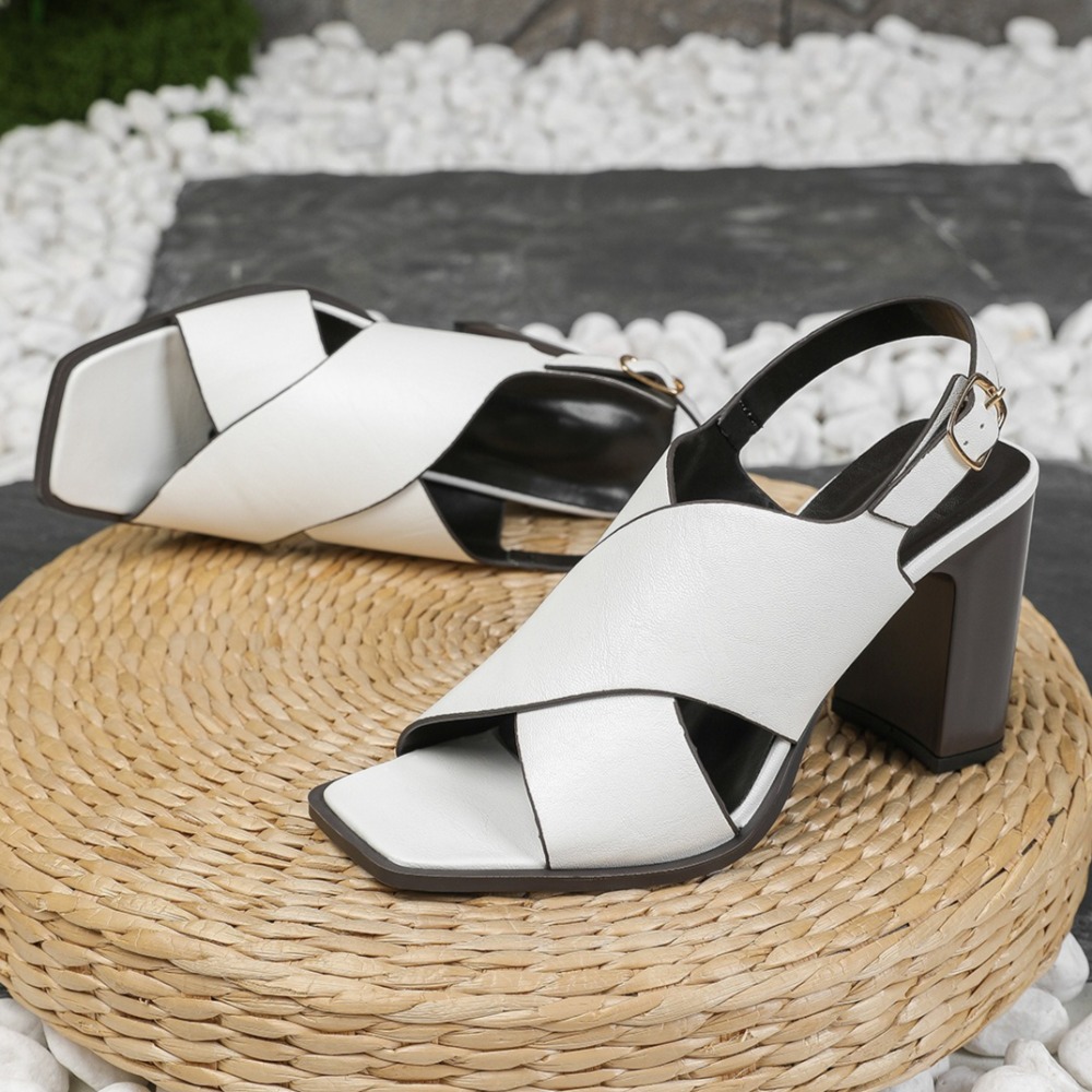 Vintage Fashion Dresses - Damen-Sandalen im Vintage-Stil mit eckiger Spitze,