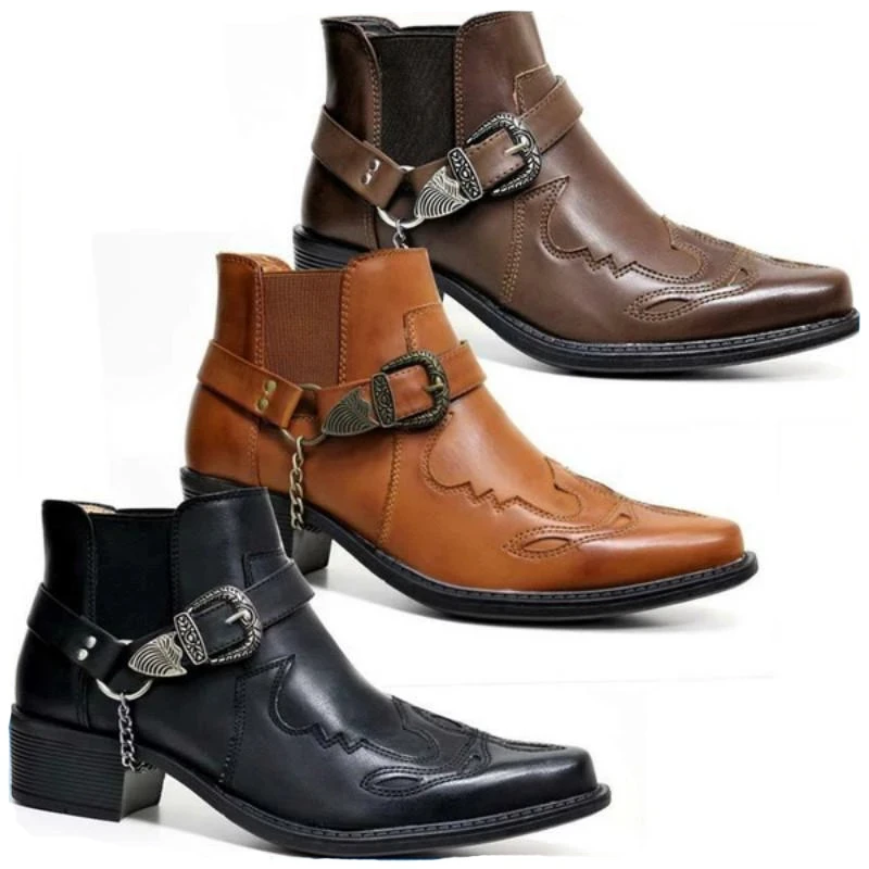 Vintage Old Fashion - Modische 2026 Herren Vintage Cowboy-Stiefel aus