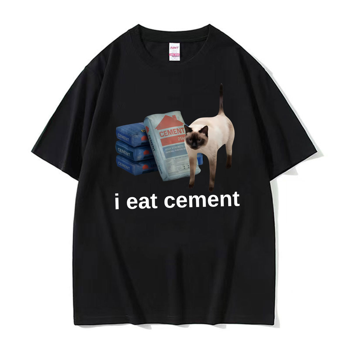 Lustiges 'Ich esse Zement' Kat – Vintage Fashion Gen Z Bewertung und Preis