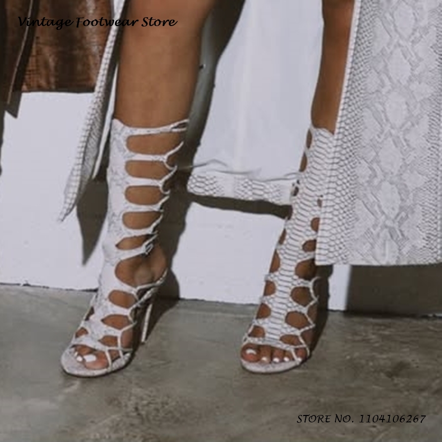 Gladiator-Sandalen mit Python- – Vintage Fashion Dresses Bewertung und Preis