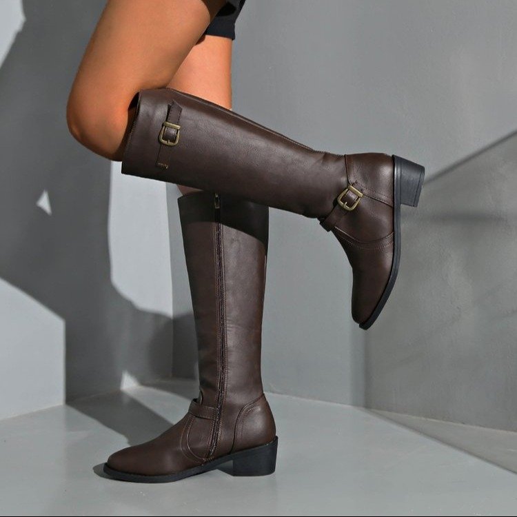 Frauen Kniehohe Stiefel Plattf – Vintage Old Fashion Bewertung und Preis