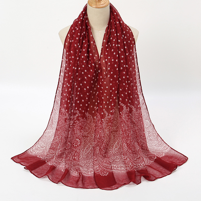Vintage Gradient Polk Dot Baum – Vintage Fashion Hijab Bewertung und Preis